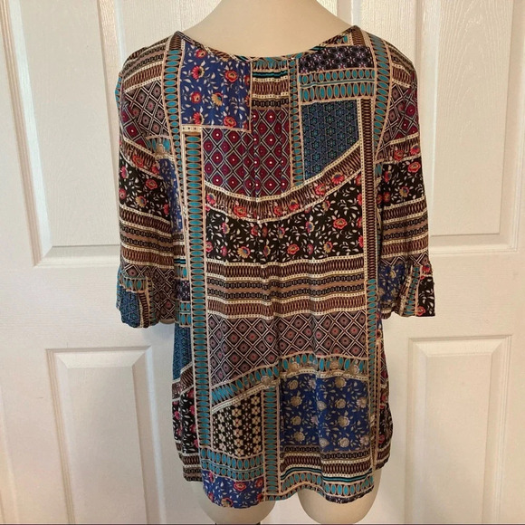 American Eagle Outfitters Boho Lace-up Blouse S - Picture 6 of 16